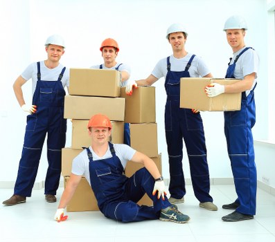 Office removals planning in Kenley with packed workstations