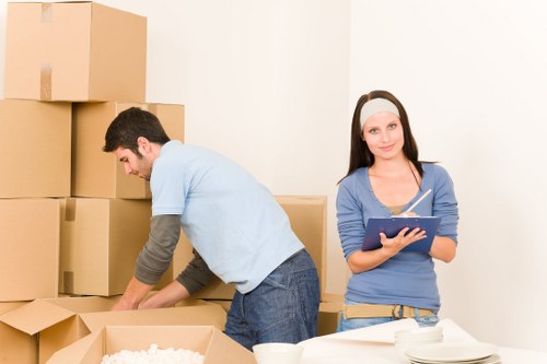 Packing supplies and labeled boxes for Kenley removals